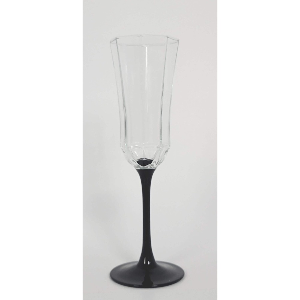 Vintage Luminarc Champagne Flute from the Octime Black Series